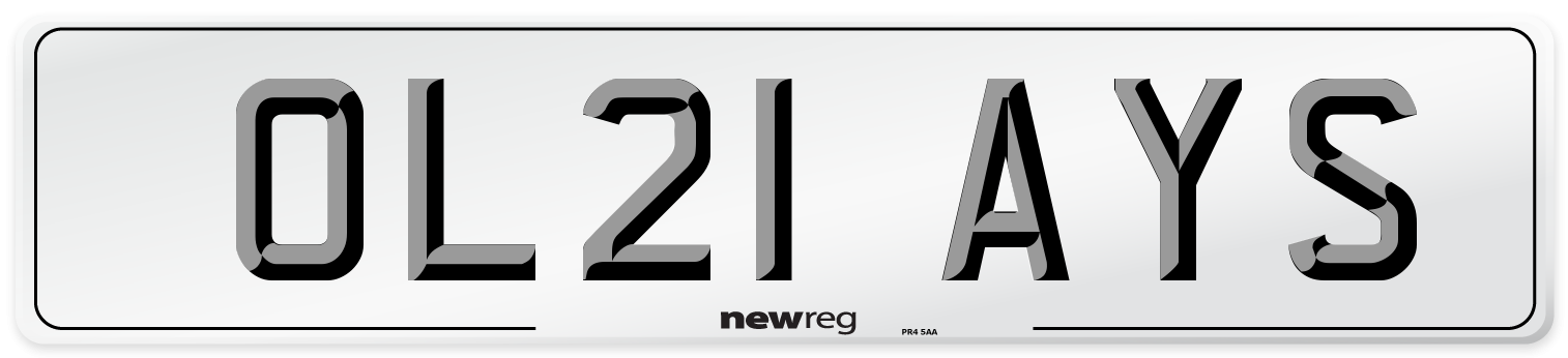 OL21 AYS Number Plate from New Reg